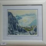 37. MLADEN VEŽA, akad. slikar, Motiv iz Igrana“, grafika, svilotisak, 35x33.